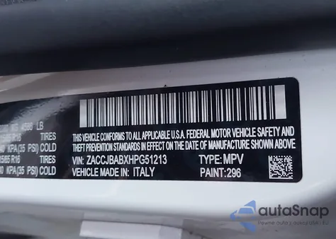 2017 Jeep Renegade Sport 4X4 z USA, uszkodzony, nr VIN ZACCJBABXHPG51213